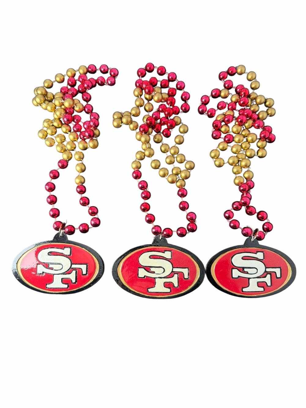 Vintage NFL SF 49ers Niners Bead necklace chain lot of 3